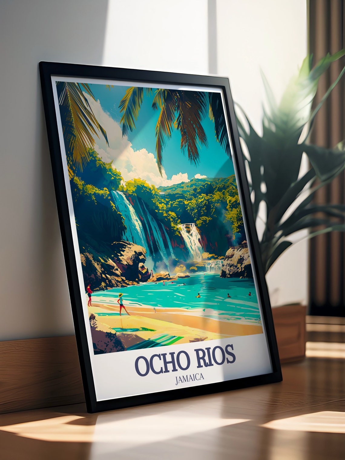 Dunns River Falls Ocho Rios Jamaica Beach Cascades Travel Poster - Image 2