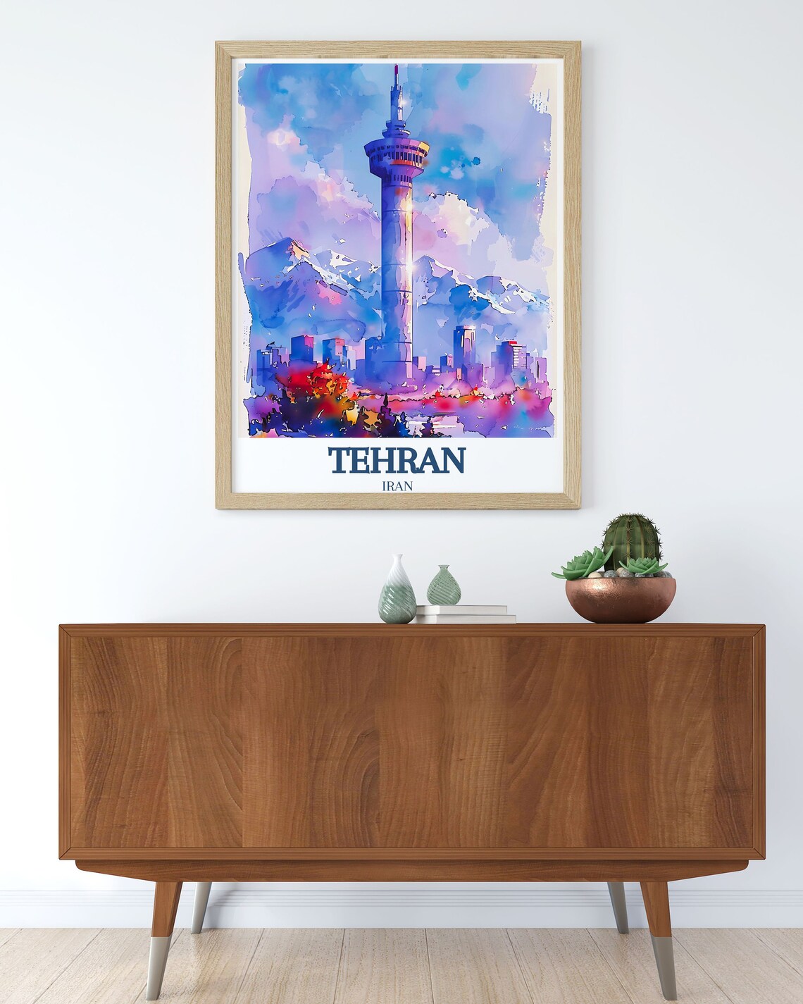 Tehran Wall Art Milad Tower And Alborz Mountain Poster Tehran Poster Tehran Print Tehran Art Print - Image 3
