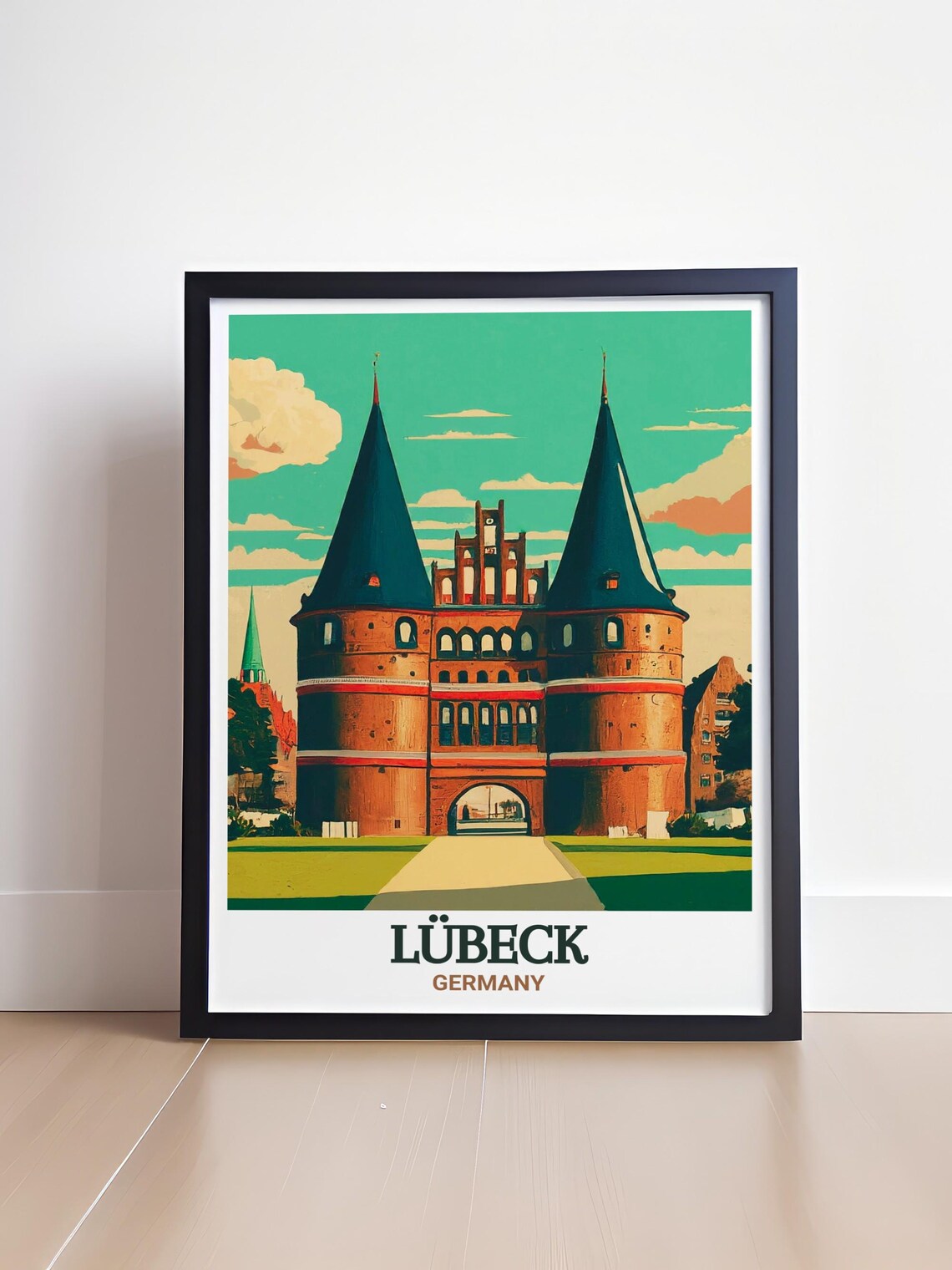 Lubeck Germany Holstentor Medieval City Gate Twin Towers Poster - Image 3