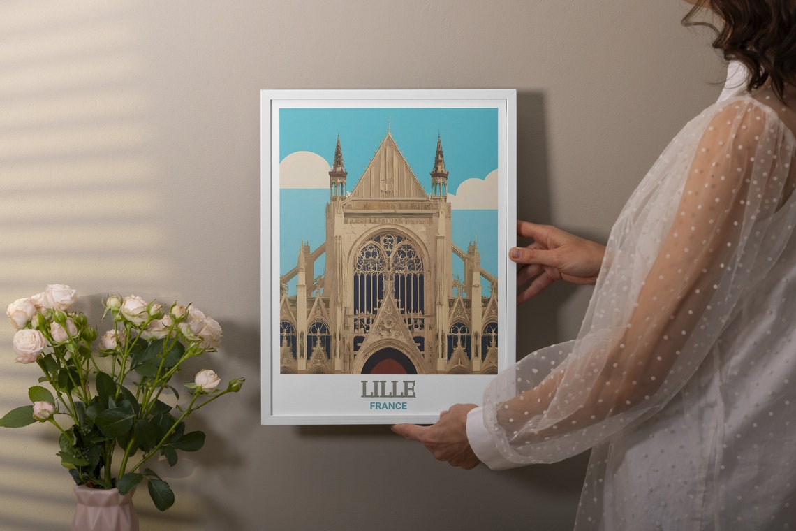 Lille Wall Decor Saint Maurice Church Prints France Travel Art Saint Maurice Church Travel Art Saint Maurice Church Travel Posters - Image 3