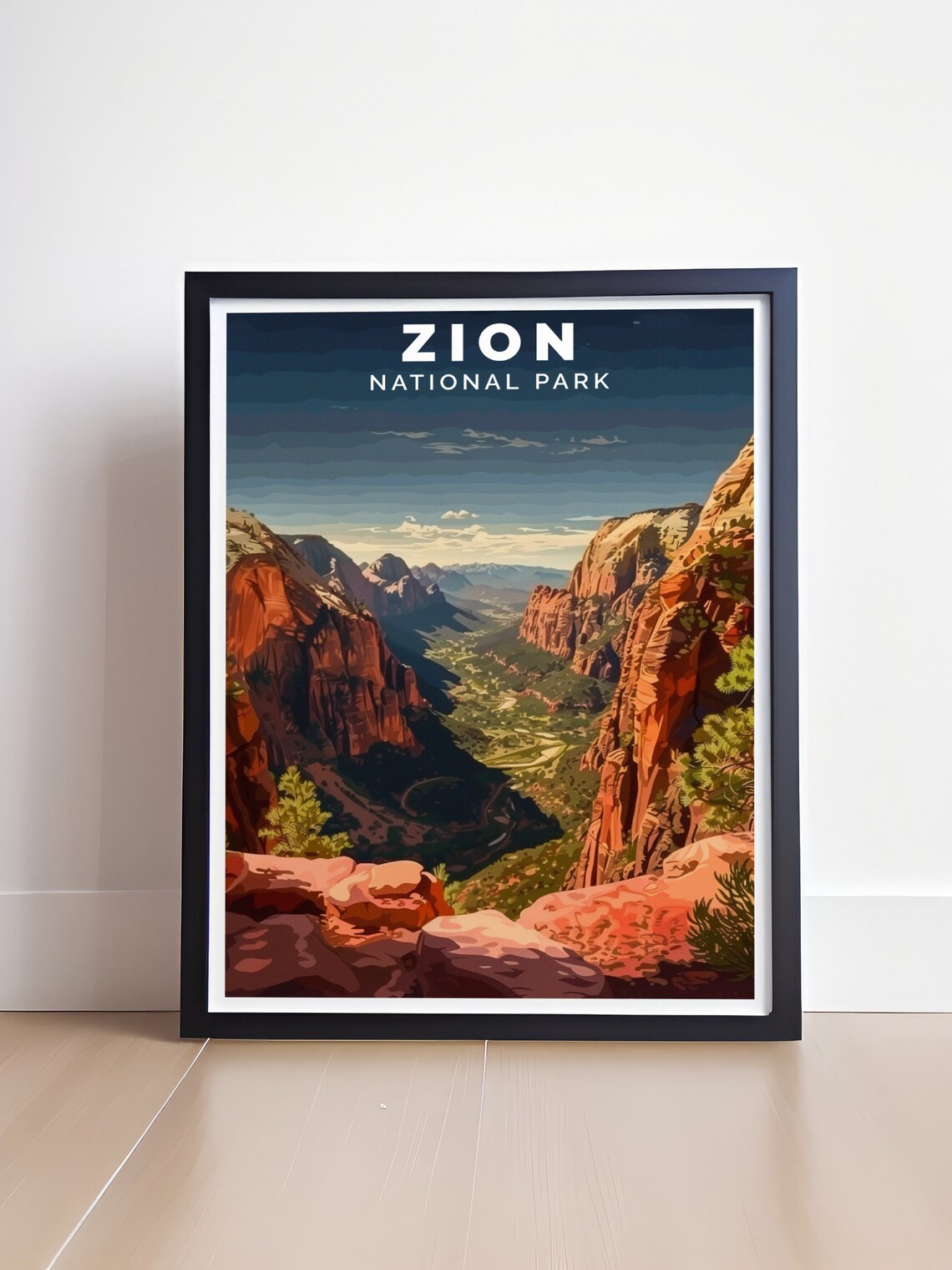 Zion National Park Angels Landing Canyon Overlook Travel Poster - Image 4