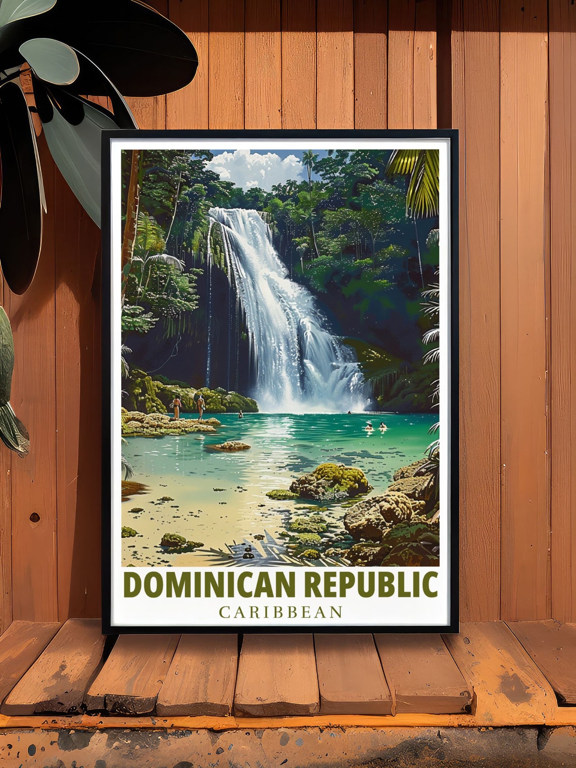 Dominican Republic El Limon Waterfall Jungle Pool Scene Poster - Image 2