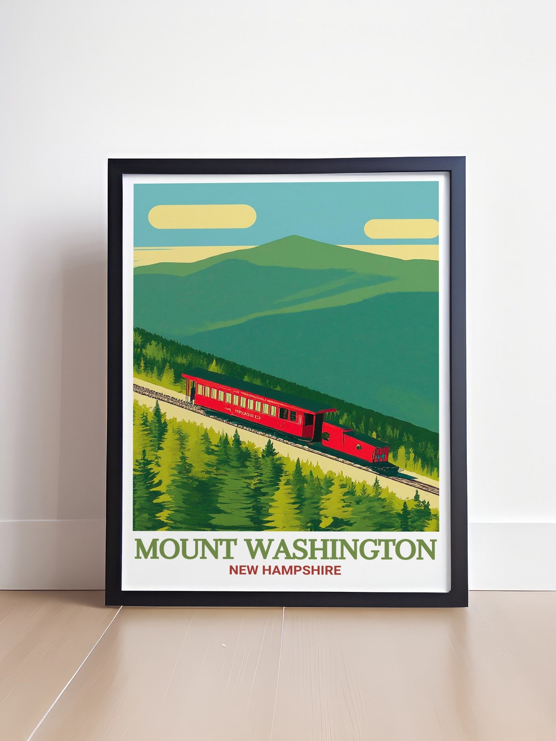 Mount Washington Cog Railway Through New Hampshire Pine Forest Poster - Image 4