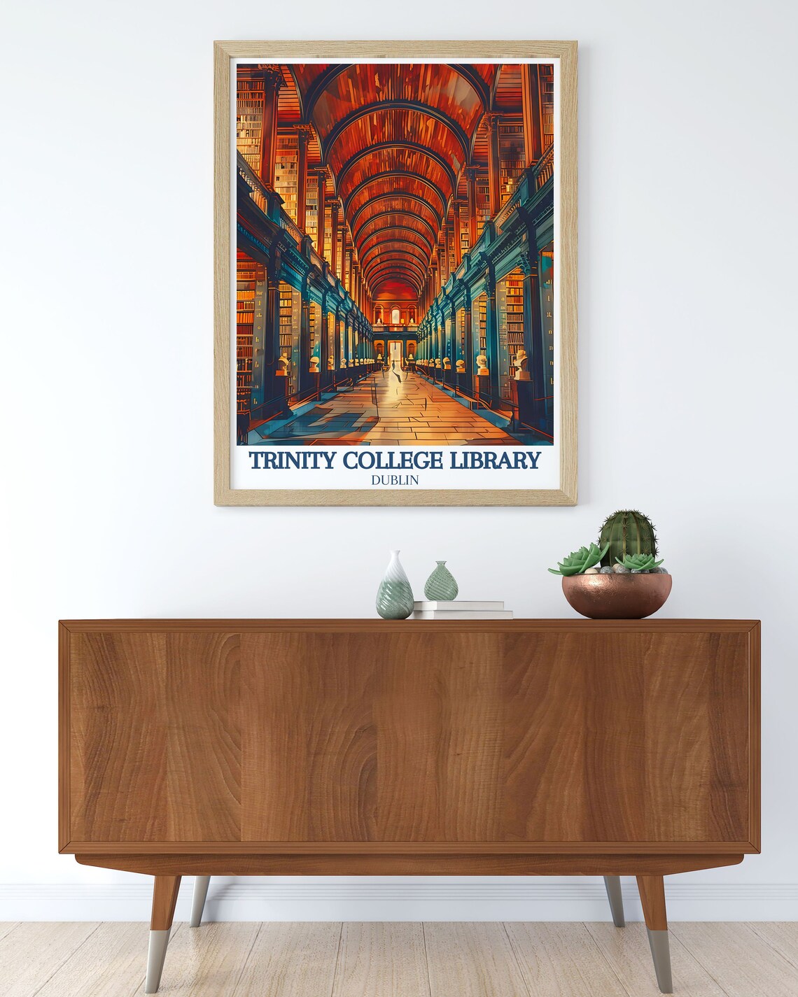 Trinity College Library Travel Poster, Long Room - Image 3