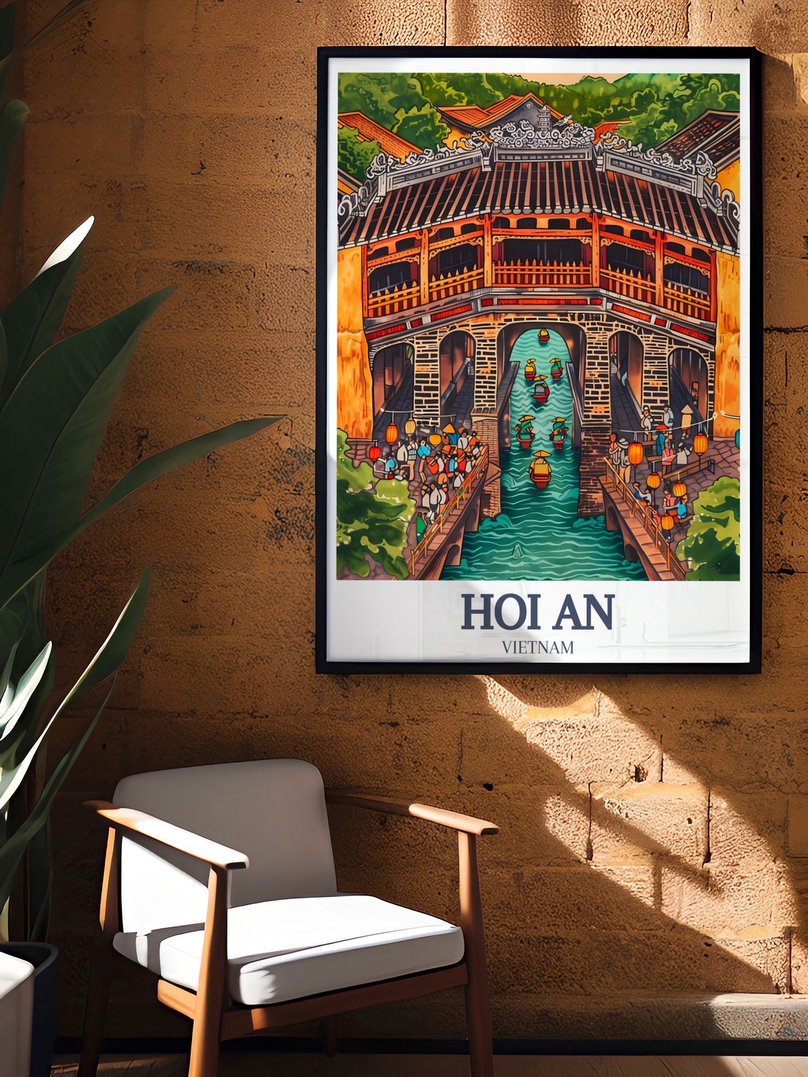 Hoi An Japanese Covered Bridge Vietnam Ancient Town Lantern Poster - Image 2