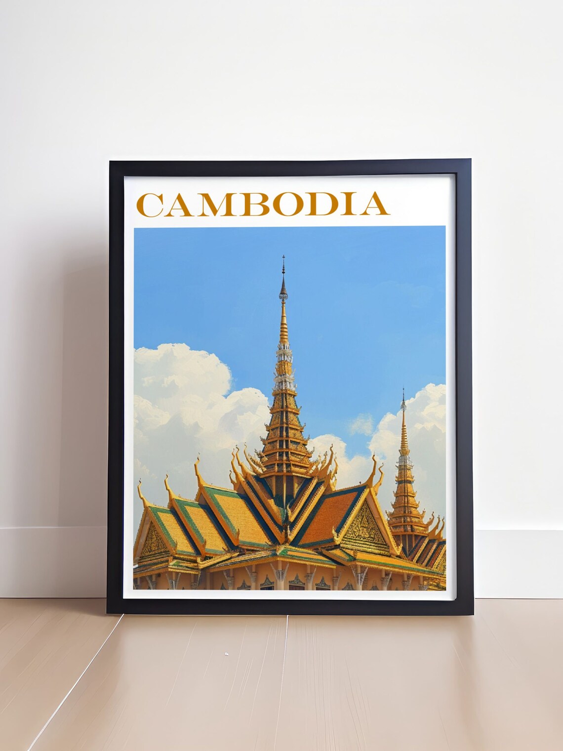 Cambodia Royal Palace Golden Spires Phnom Penh Travel Poster - Image 4