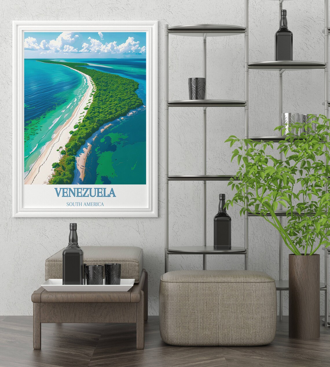 Venezuela South America Tropical Island Aerial Turquoise View Poster - Image 3