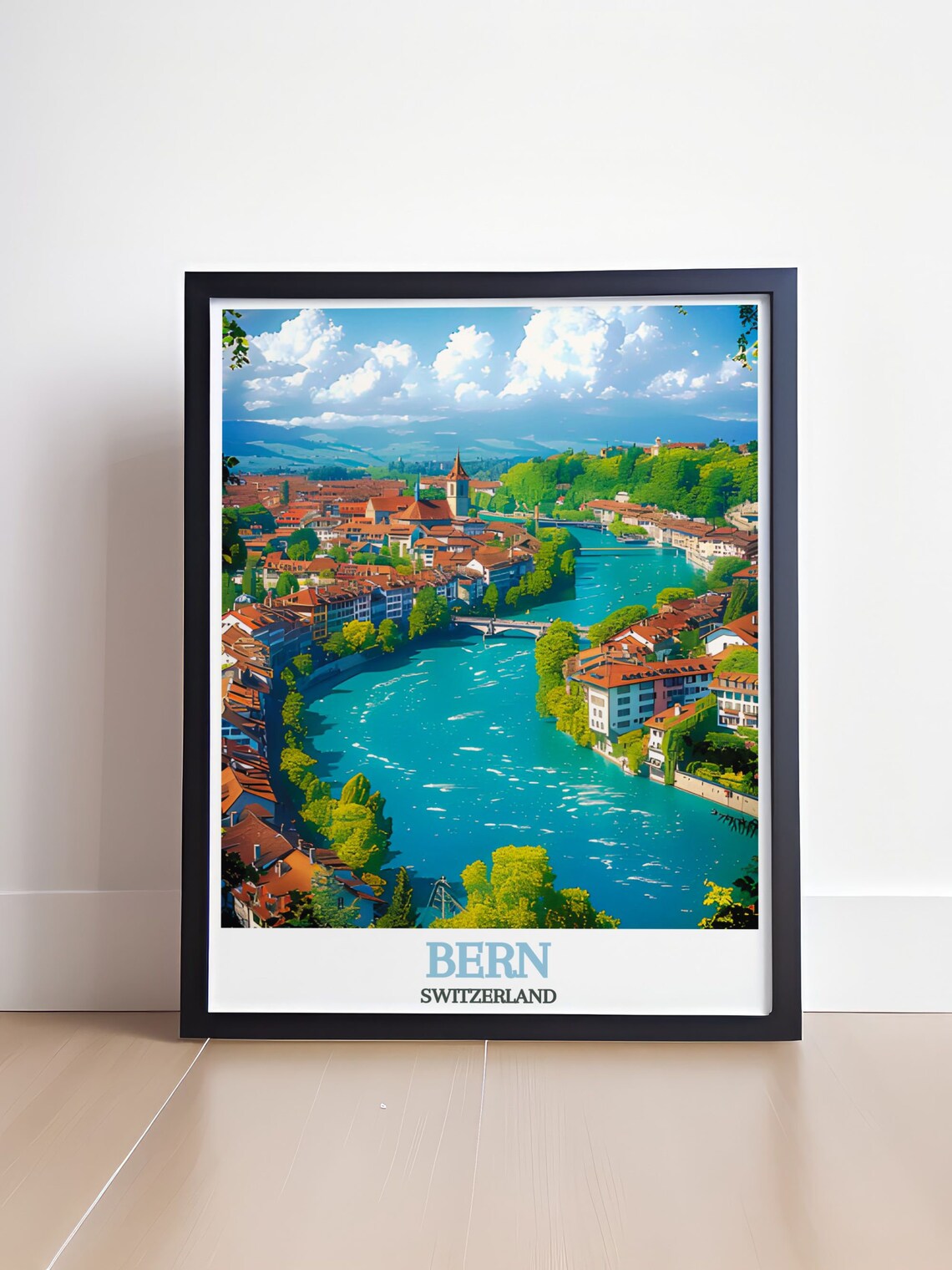 Bern Aare River Travel Poster, Vintage Wall Art - Image 4
