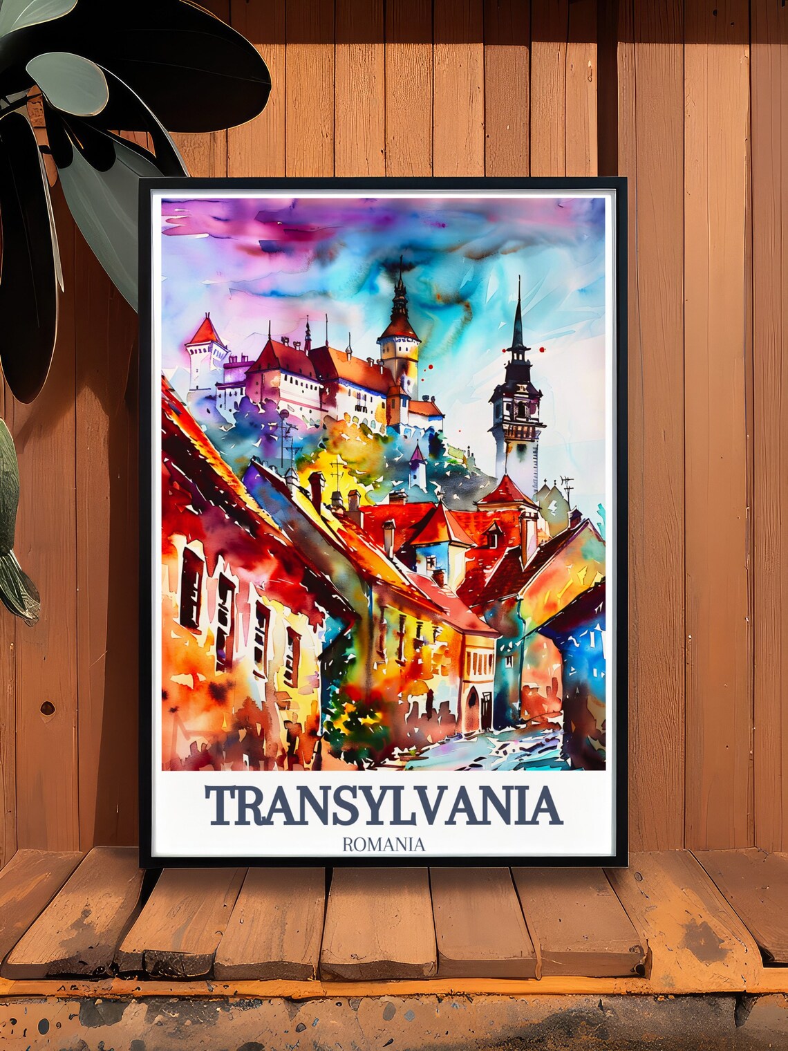 Transylvania Romania Sighisoara Citadel Vibrant Sunset Colors Poster - Image 3