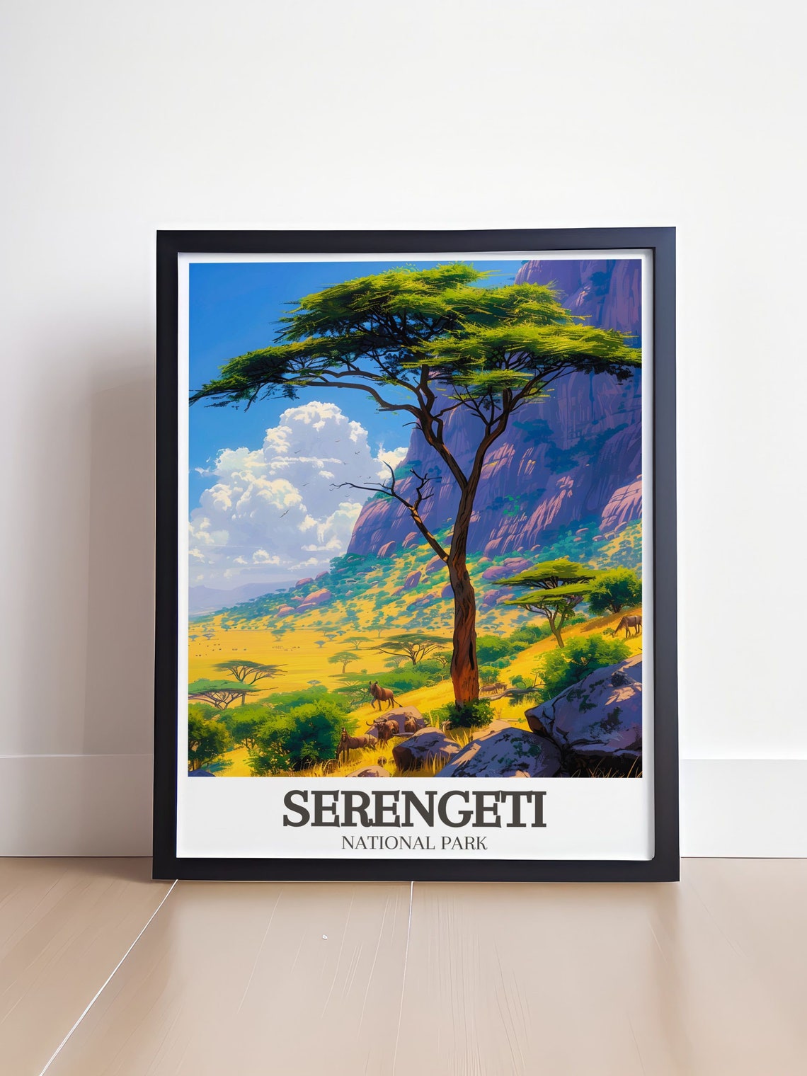 Serengeti Acacia Tree Mountain Backdrop Wildlife National Park Poster - Image 4