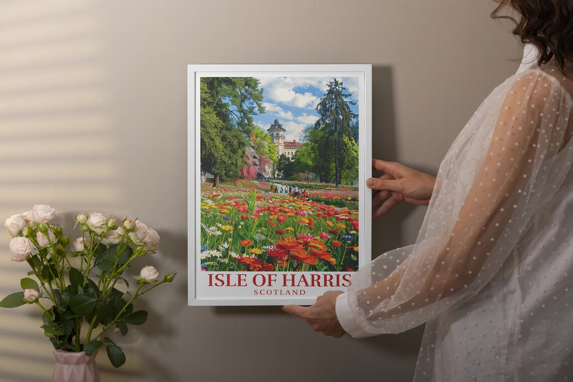 Harris Wildflower Garden Grand Castle Among Tall Pines Scotland Poster - Image 2