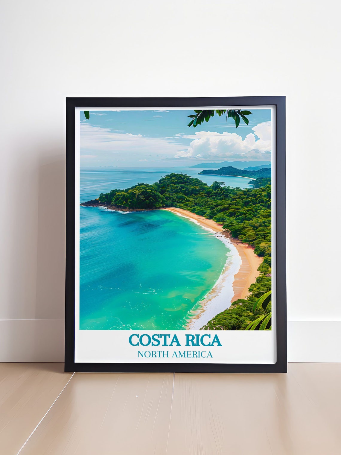 Costa Rica Tropical Beach Aerial Turquoise Ocean Travel Poster - Image 4