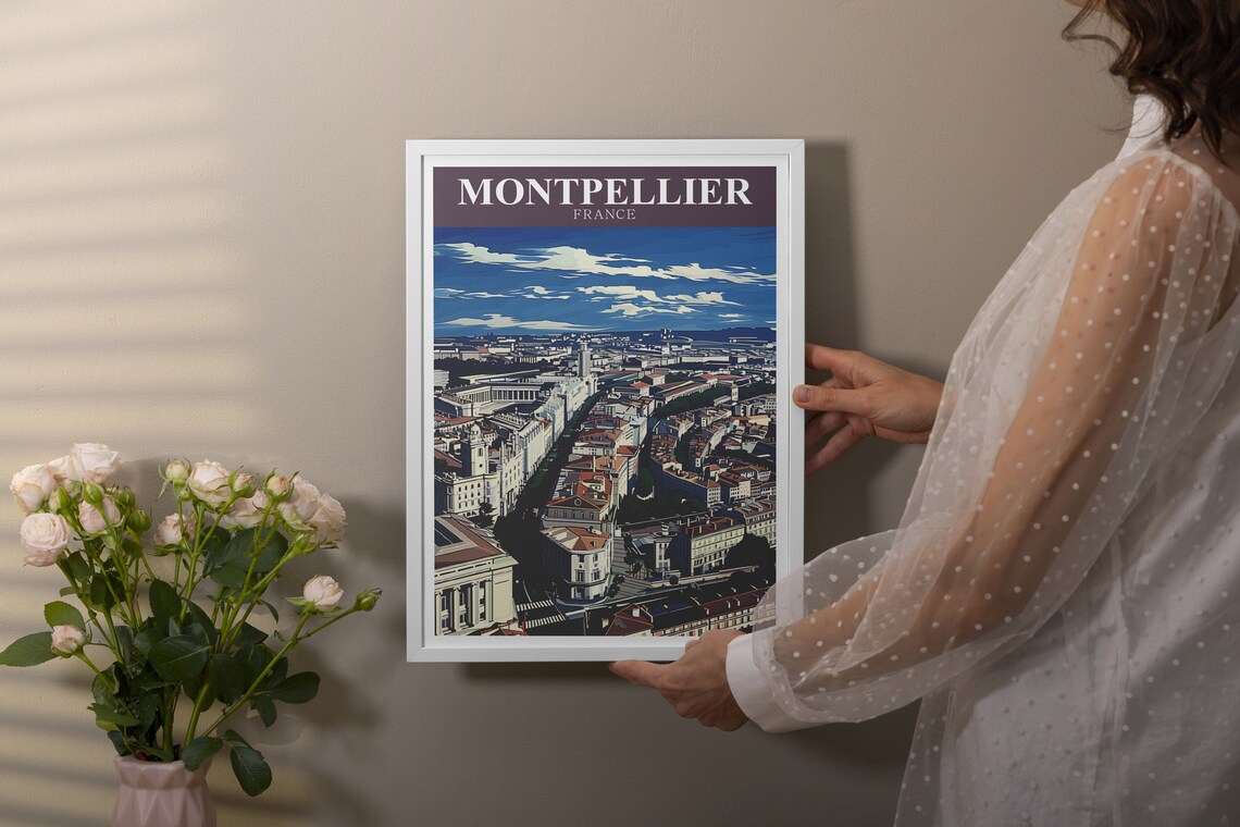 Montpellier France Wall Art Jardis Des Plantes De Montpellier Poster Montpellier Print France Wall Art Montpellier Poster - Image 3