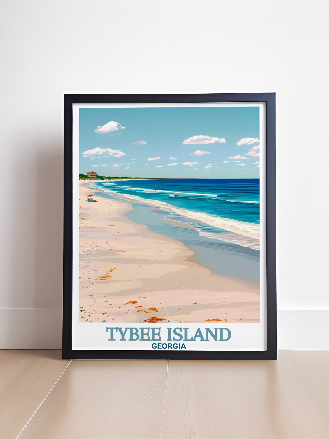 Tybee Island Georgia Beach Travel Poster White Sand Blue Ocean - Image 4
