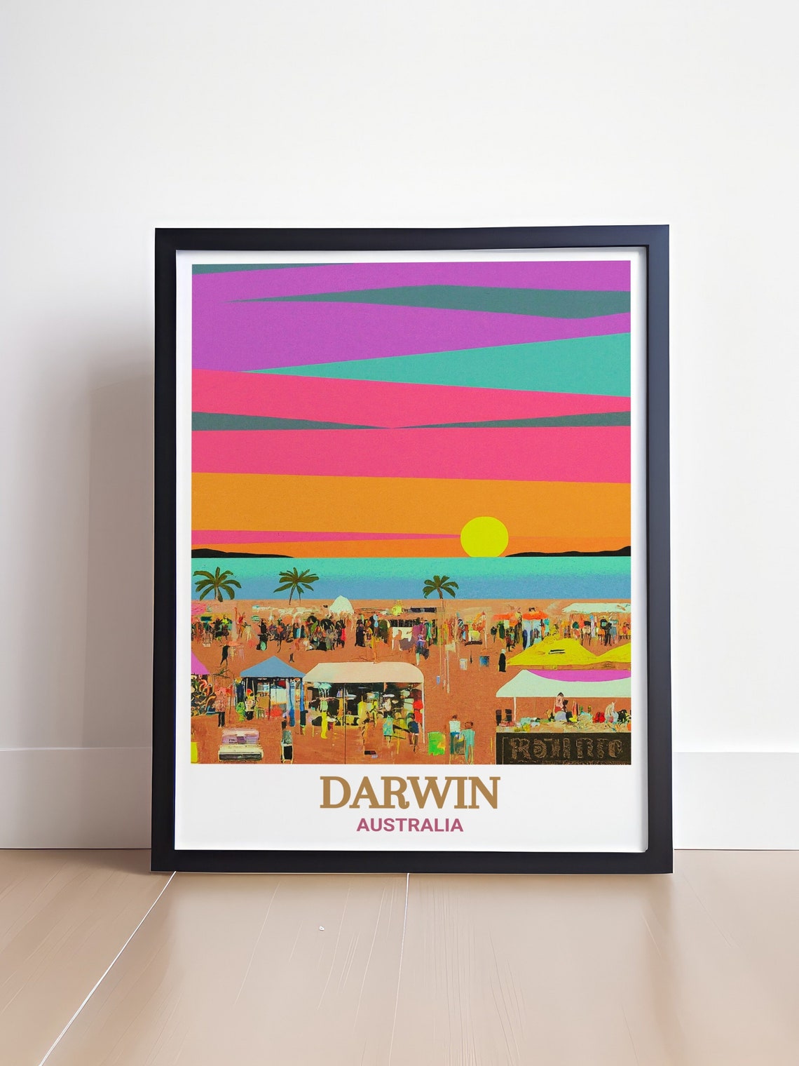 Darwin Australia Mindil Beach Sunset Market Bustling Scene Poster - Image 4