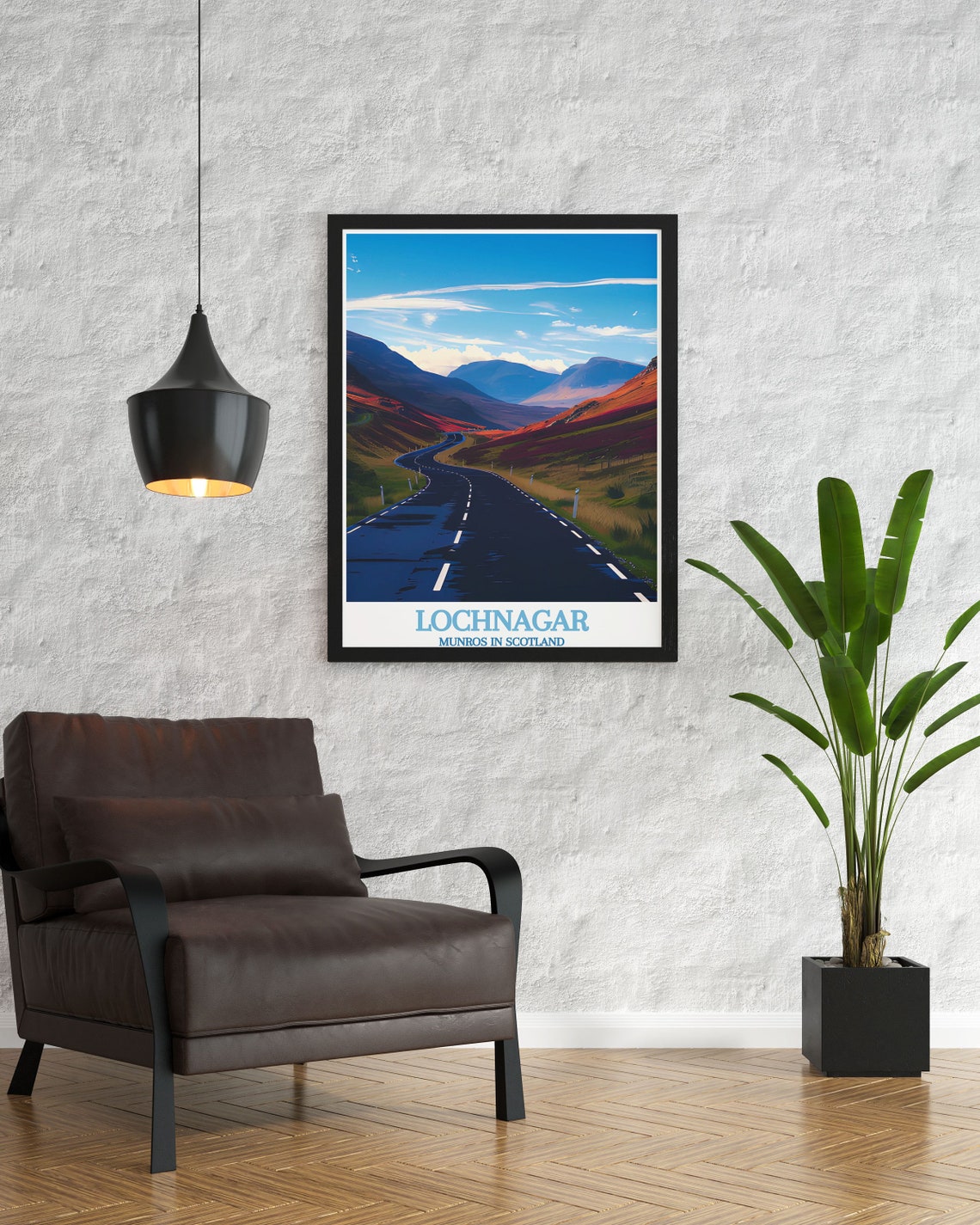 Lochnagar Scotland Winding Road Through Sunset Mountain Valley Poster - Image 3