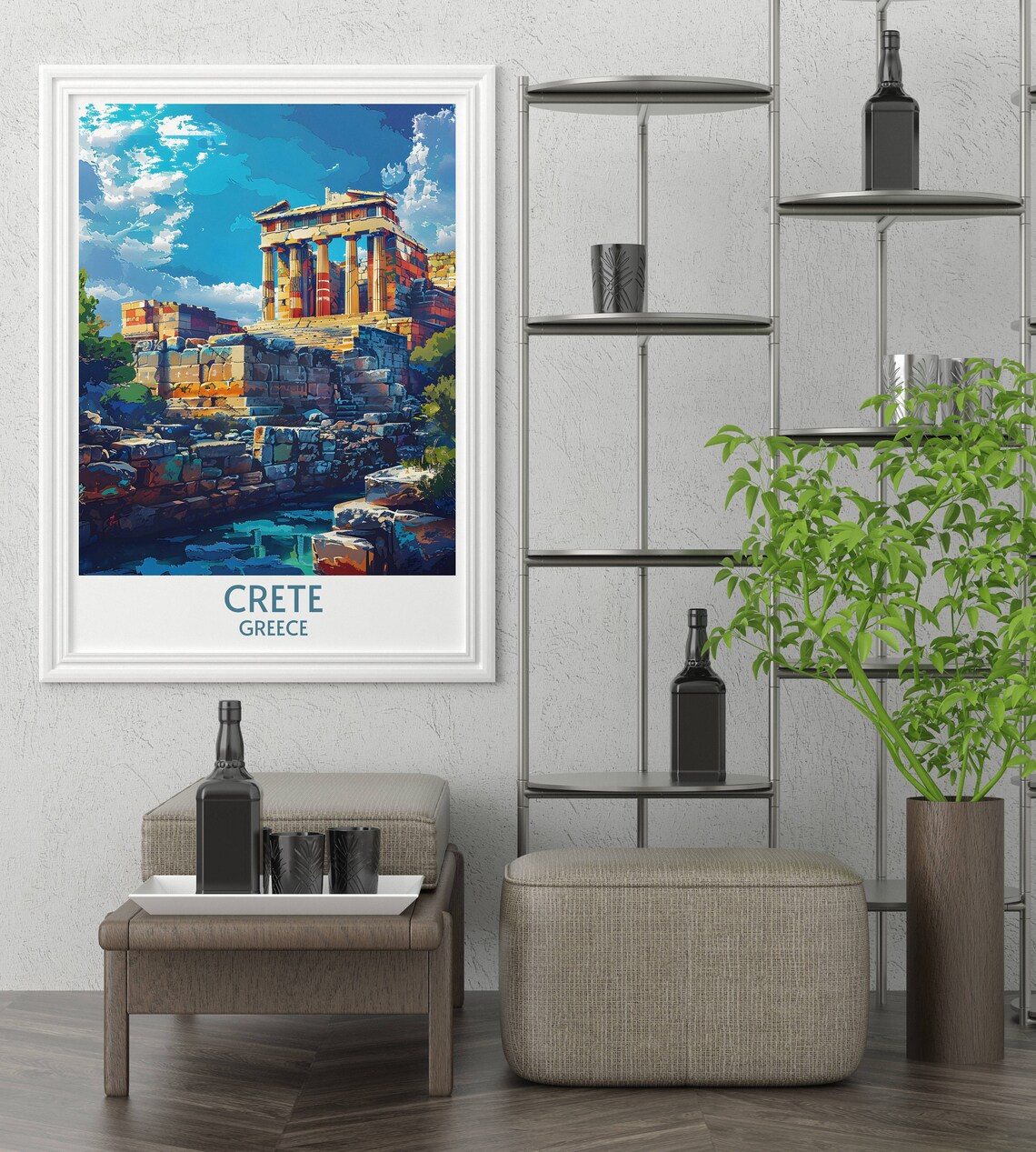 Crete Greece Ancient Temple Ruins On Rocky Mediterranean Coast Poster - Image 2