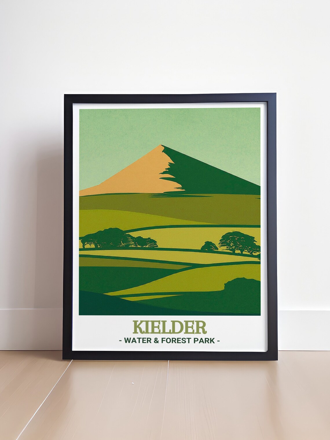 Kielder Water and Forest Park Minimal Green Hills Travel Poster - Image 4