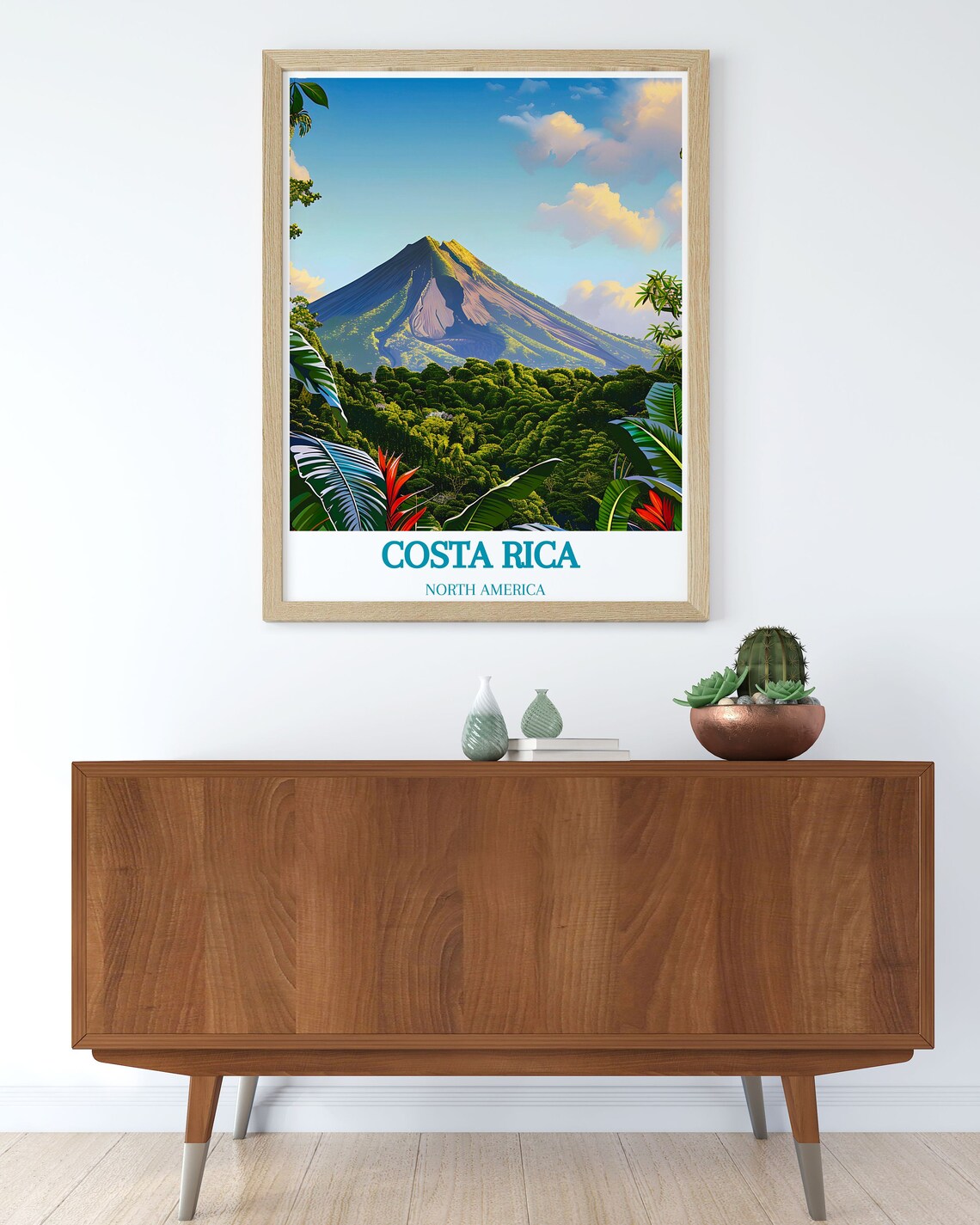 Costa Rica Arenal Volcano Lush Rainforest Sunrise Travel Poster - Image 3