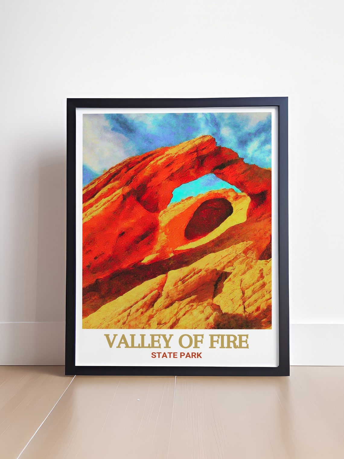 Valley Of Fire State Park Sculpted Arch Rock Desert Travel Poster - Image 4