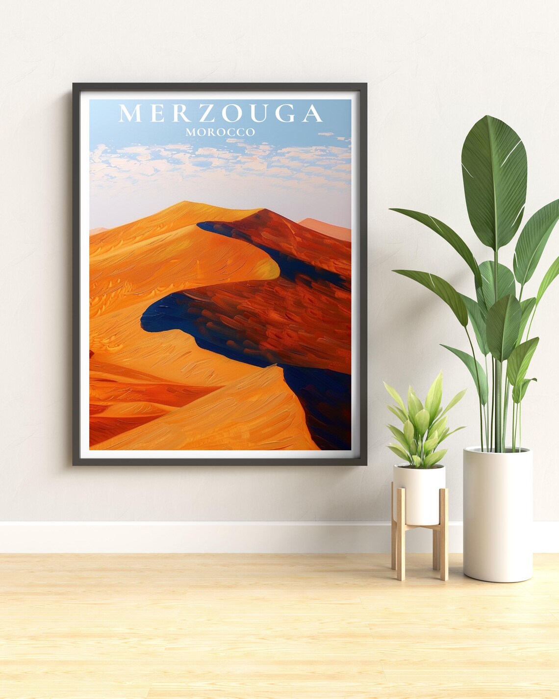 Merzouga Morocco Golden Erg Chebbi Dunes Sahara Desert Travel Poster - Image 2