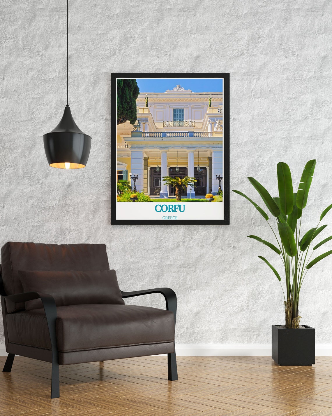 Corfu Greece Achilleion Palace Neoclassical Columns Travel Poster - Image 2