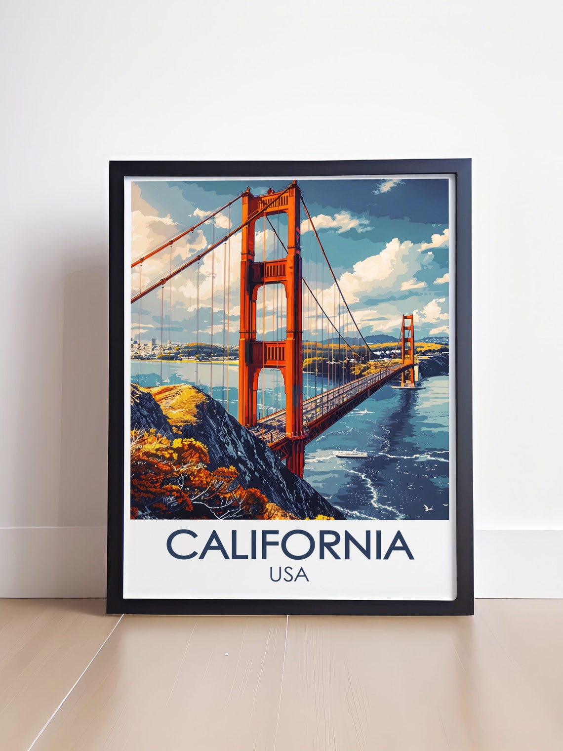 San Francisco Golden Gate Bridge California Travel Icon Poster - Image 4