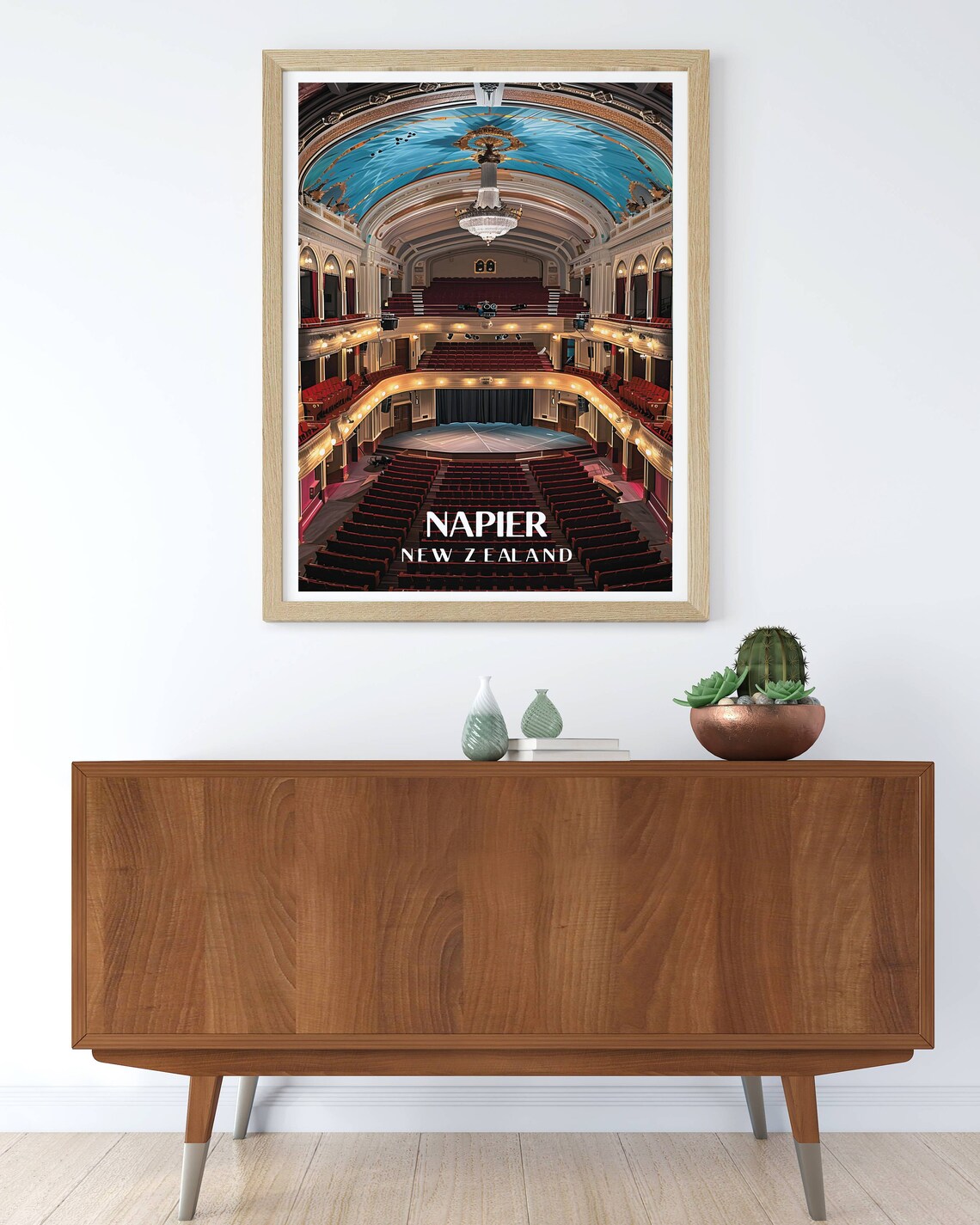 Napier New Zealand Hawkes Bay Opera House Grand Interior Art Poster - Image 3