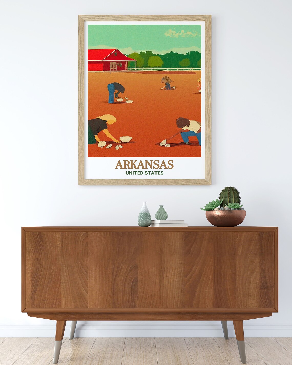 Arkansas Crater Of Diamonds Diggers Red Barn USA Vintage Poster - Image 3