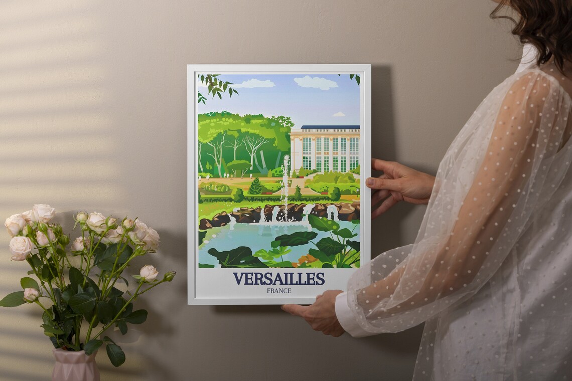 Versailles Grand Trianon Gardens Fountain Lush Green France Poster - Image 2