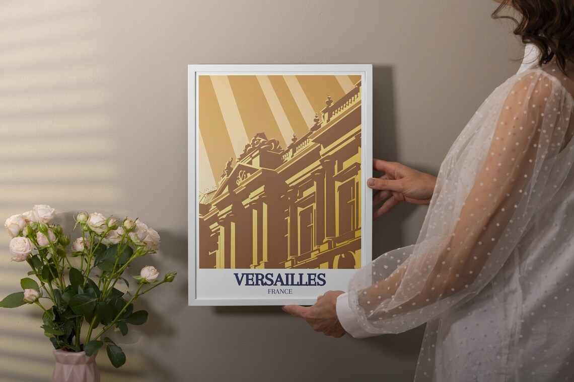 Versailles Palace Golden Facade Art Deco France Travel Poster - Image 2