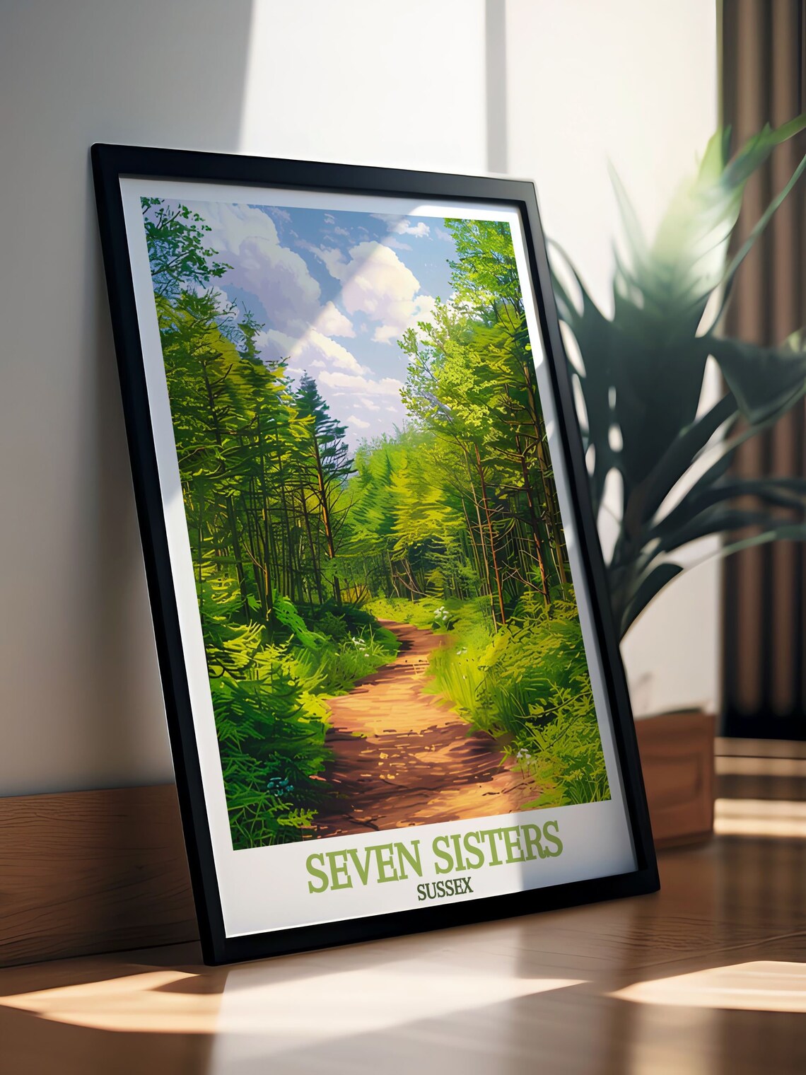 Seven Sisters Forest Trail Lush Woodland Sussex Travel Poster - Image 3