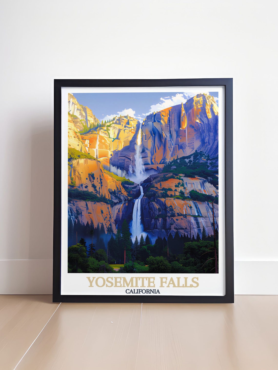 Yosemite Falls Cascade Cliffs Sunset Light California Poster - Image 4