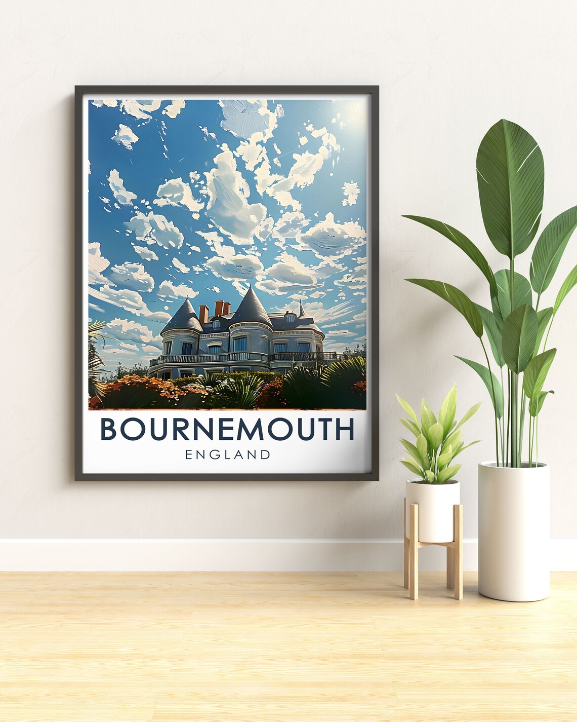 Bournemouth England Russell Cotes Seaside Museum Garden Travel Poster - Image 2