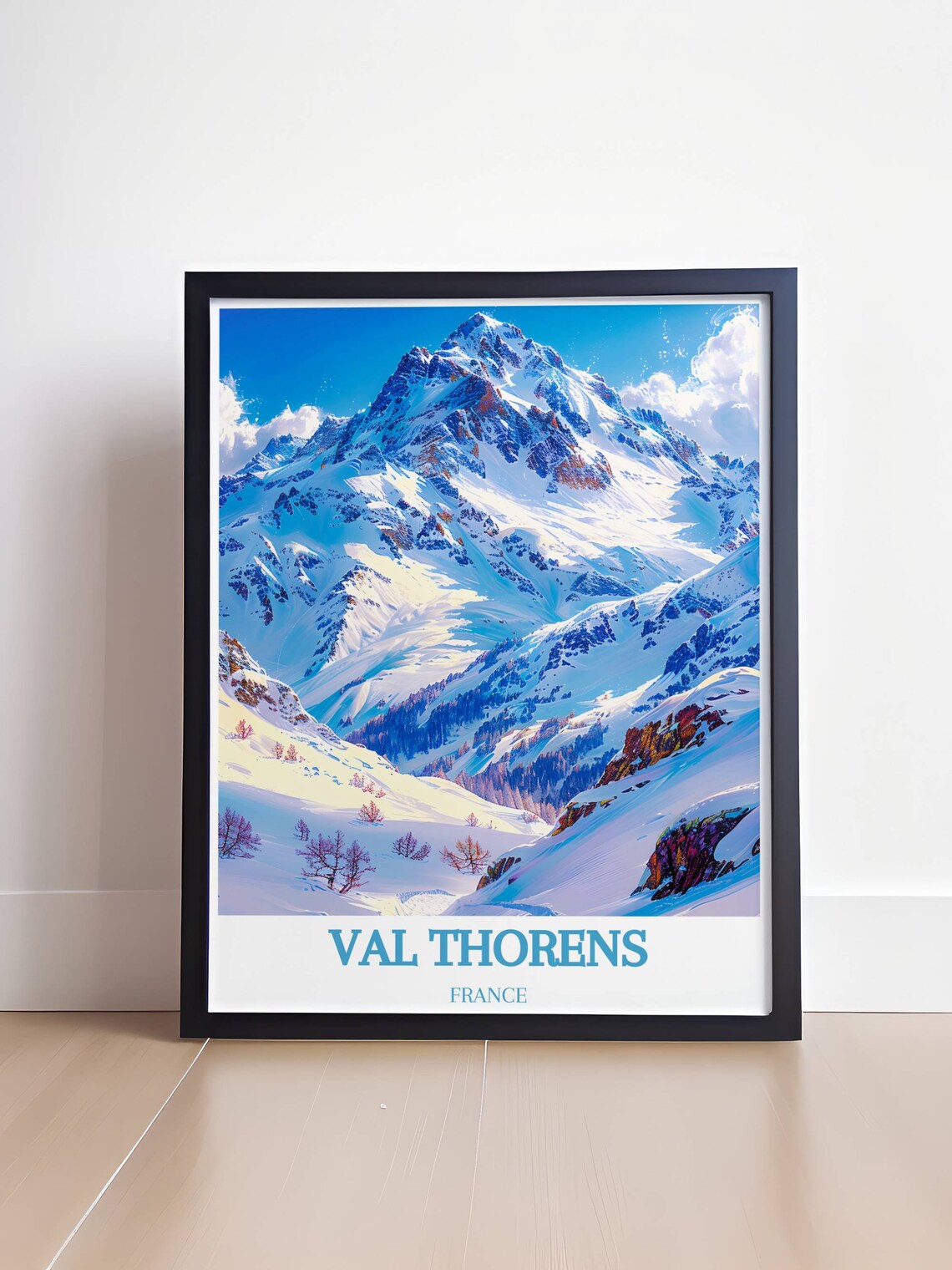 Val Thorens France Snowy Peak Winter Resort Panoramic View Poster - Image 4