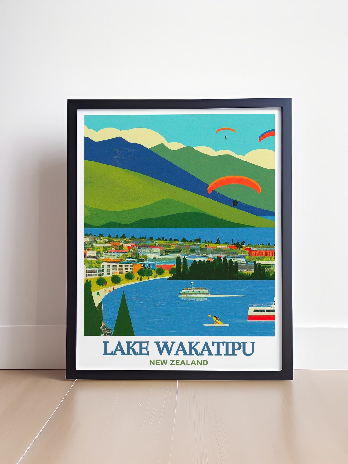 Lake Wakatipu Posters Queenstown Travel Art Queenstown Posters And New Zealand Decor Ake Wakatipu Prints For Home And Gifts - Image 4