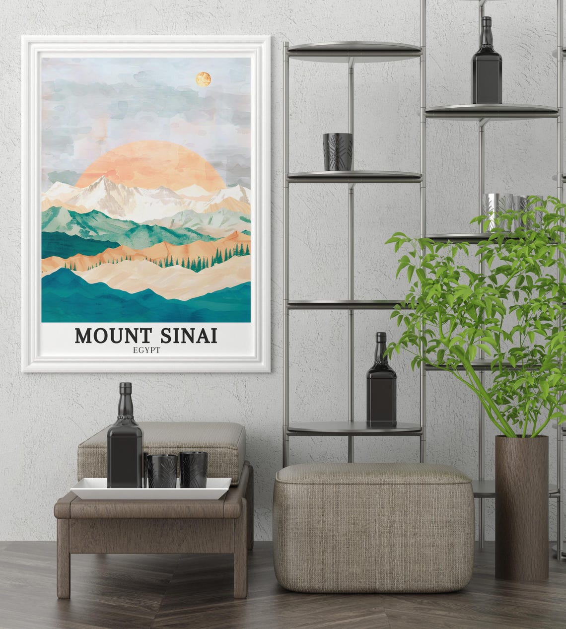 Mount Sinai Egypt Minimalist Mountain Ridges Sunrise Art Poster - Image 2