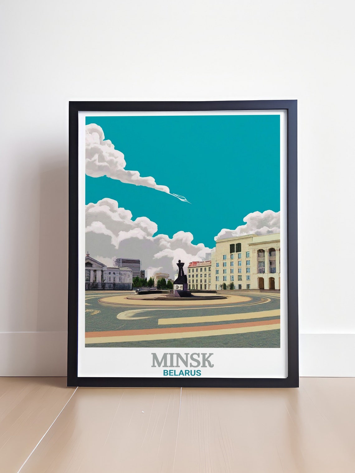 Minsk Belarus Independence Square Roundabout Monument Travel Poster - Image 4