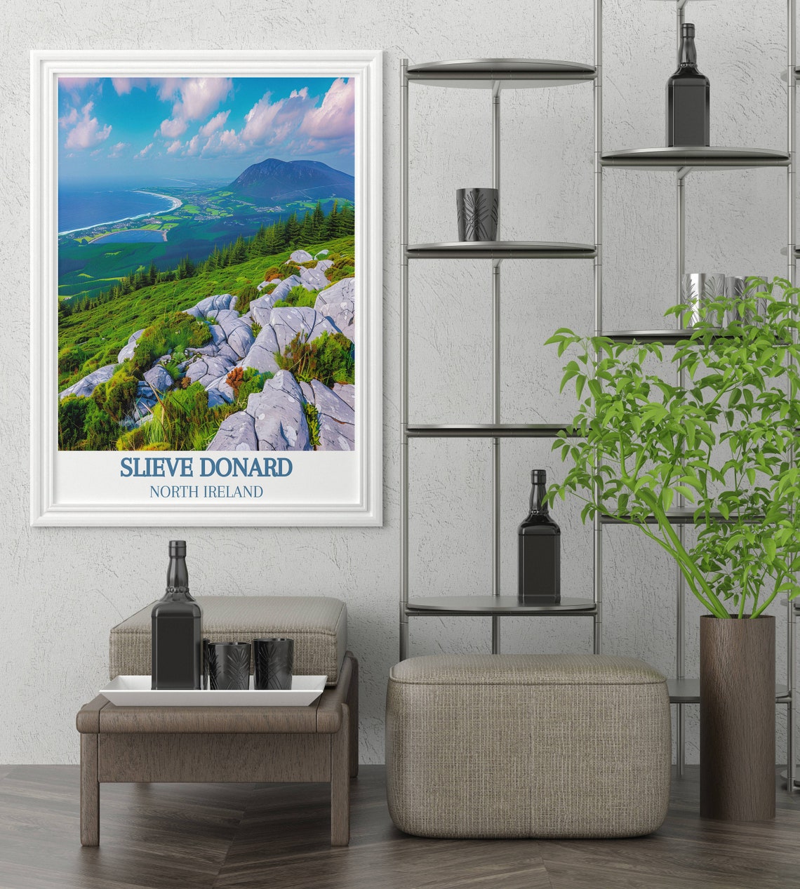 Slieve Donard Rocky Summit Overlooking the Rugged Coastline Poster - Image 3