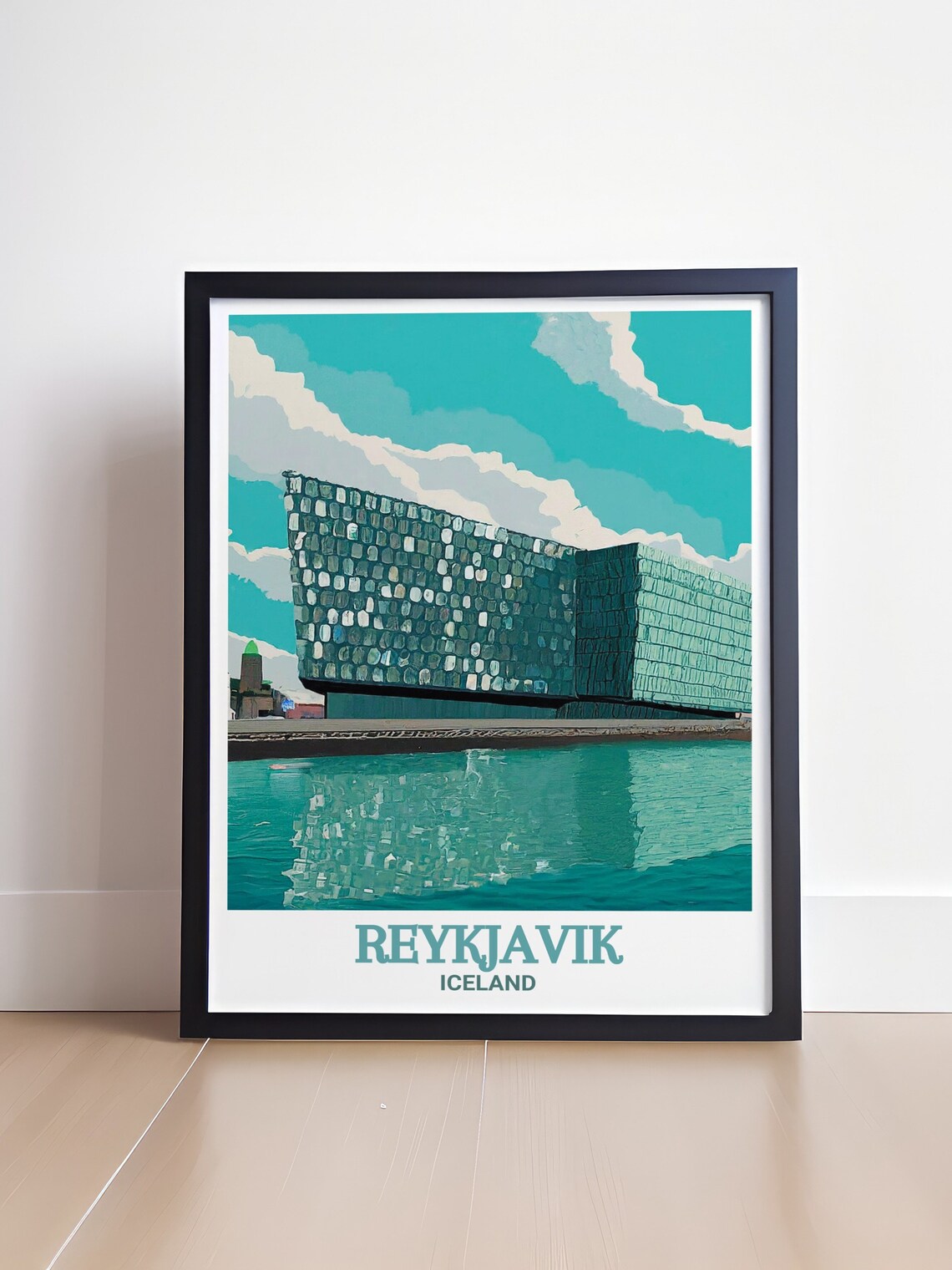 Reykjavik Iceland Harpa Concert Hall Glass Facade View Travel Poster - Image 4