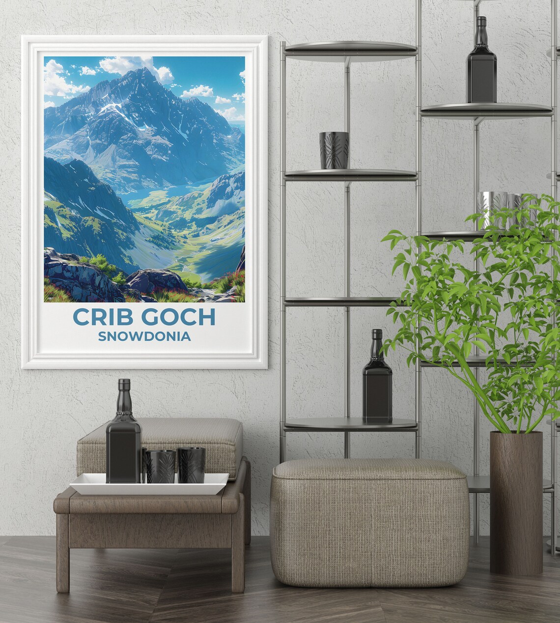 Crib Goch Snowdonia Wales Mountain Ridge Scenic Travel Poster - Image 4