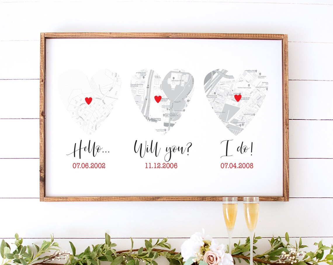 Personalized Valentine’s Day Gift, Custom Maps - Image 3