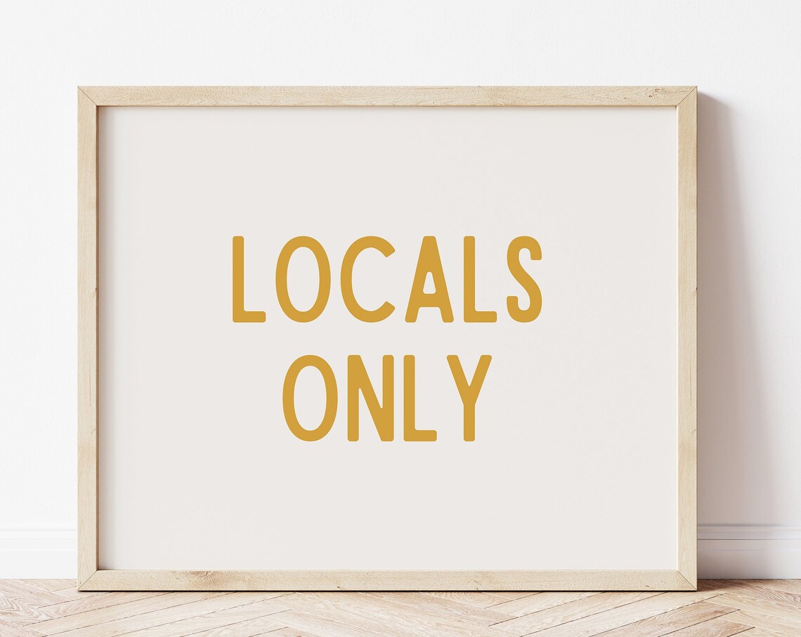 Locals Only Neutral Surf Art Print, Boho Beach Decor