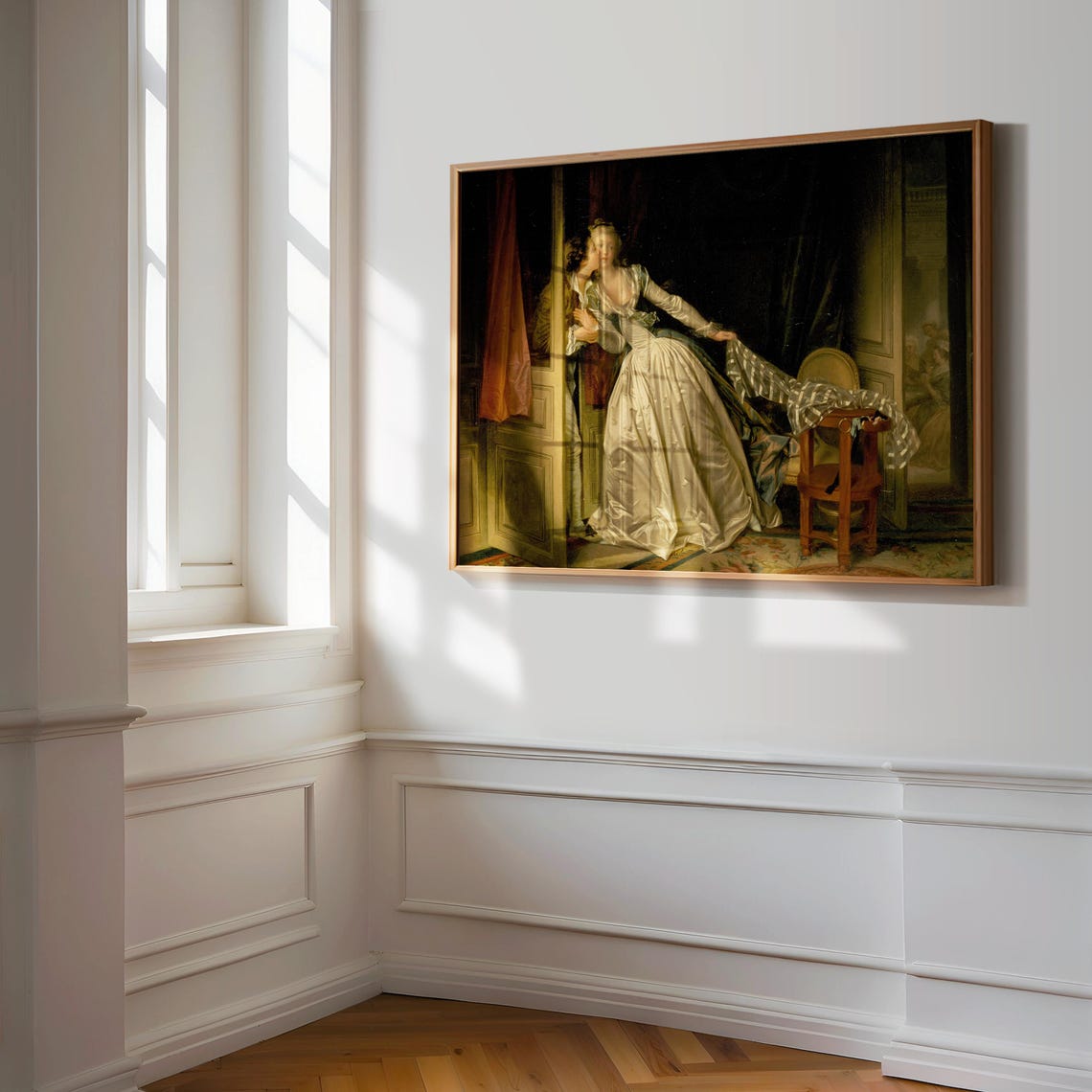 Rococo Kissing Scene Art Print Vintage Painting Print Wall Art Fragonard Oil Painting Portrait Art A 74 - Image 3