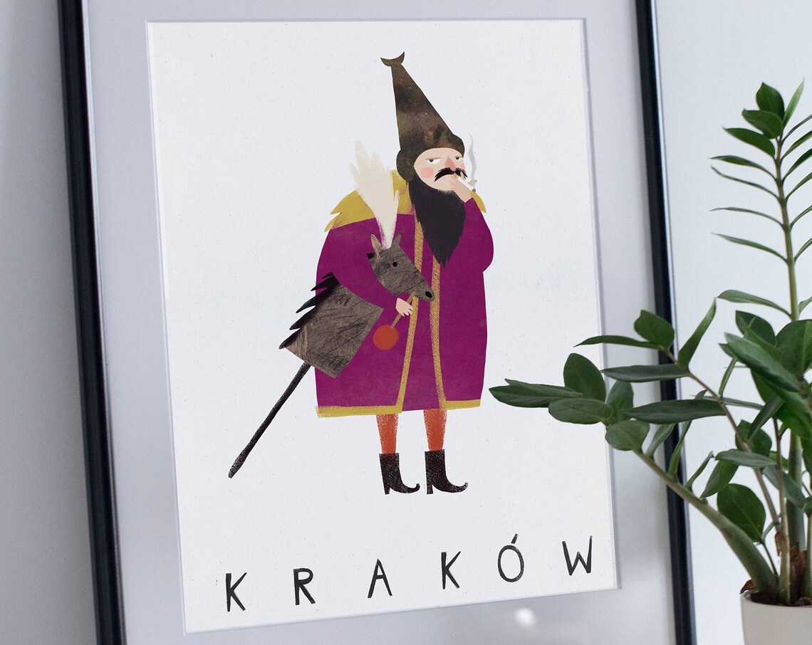 Krakow Hobby Horse Folk Carnival Figure Tall Hat Travel Poster - Image 2