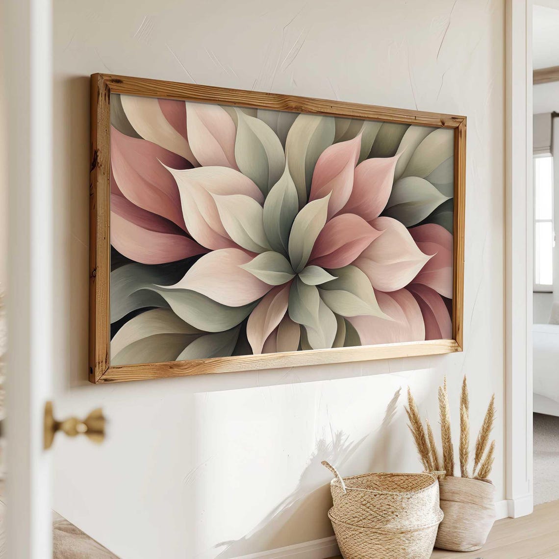 Blush Pink Sage Petal Abstract Floral Botanical Modern Poster - Image 3
