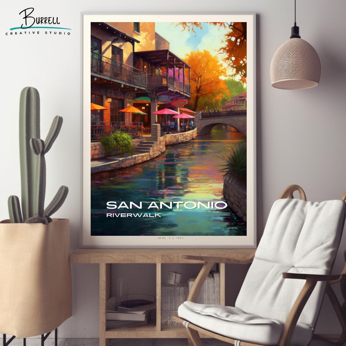 San Antonio Texas Riverwalk Canal Dining Terrace Restaurants Poster - Image 2