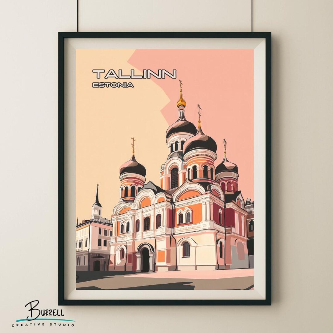 Tallinn Estonia Alexander Nevsky Cathedral Onion Domes Travel Poster