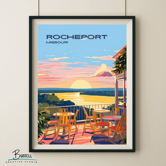Rocheport Missouri Winery River Terrace Golden Hour Sunset Poster