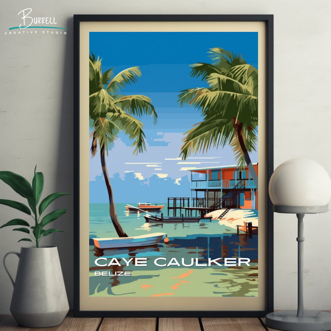 Caye Caulker Belize Beach Travel Poster Wall Art Poster Print - Image 5